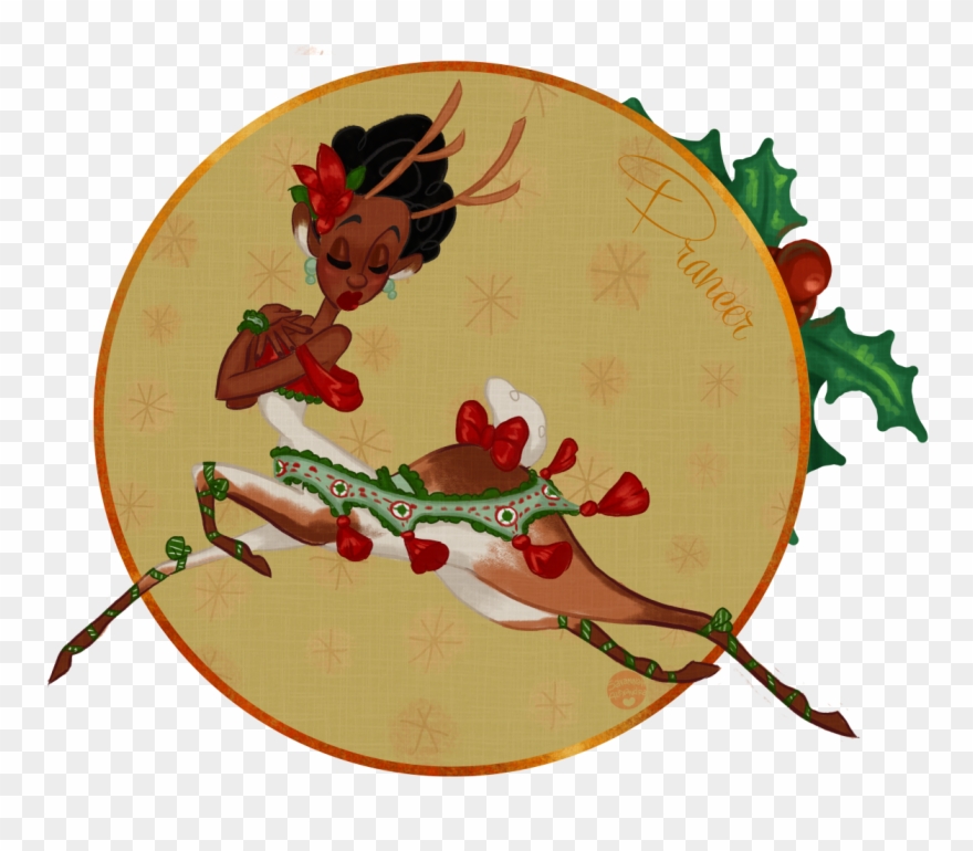 Christmas Reindeer Santa Festive Vintage Holidays Clipart