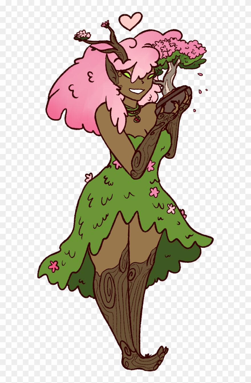 Cherry A Dryad Bonded To A Lil Bonsai Tree So She Can Clipart