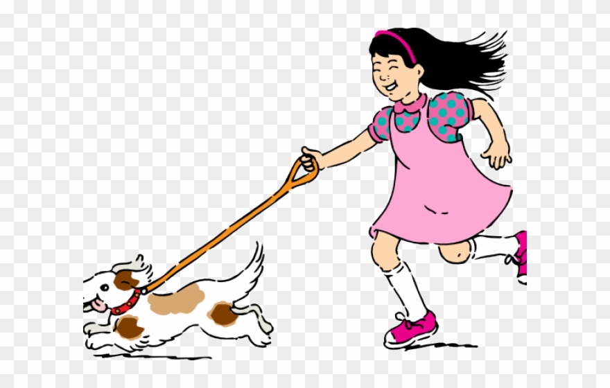Dog Clipart Girl - Png Download
