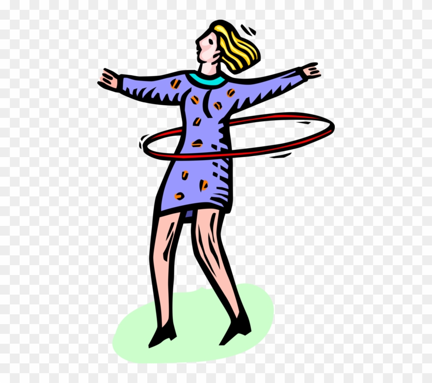Vector Illustration Of Young Adolescent Girl Plays Clipart