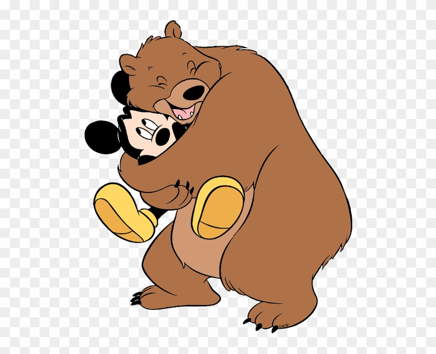 Mickey Hugged By A Bear Clipart
