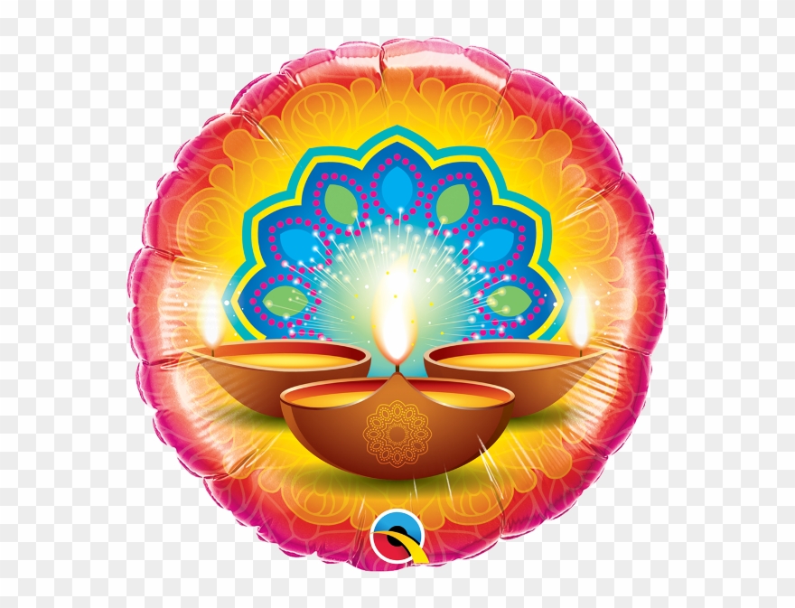 18" Round Diwali Festival Of Lights Foil Balloon Clipart