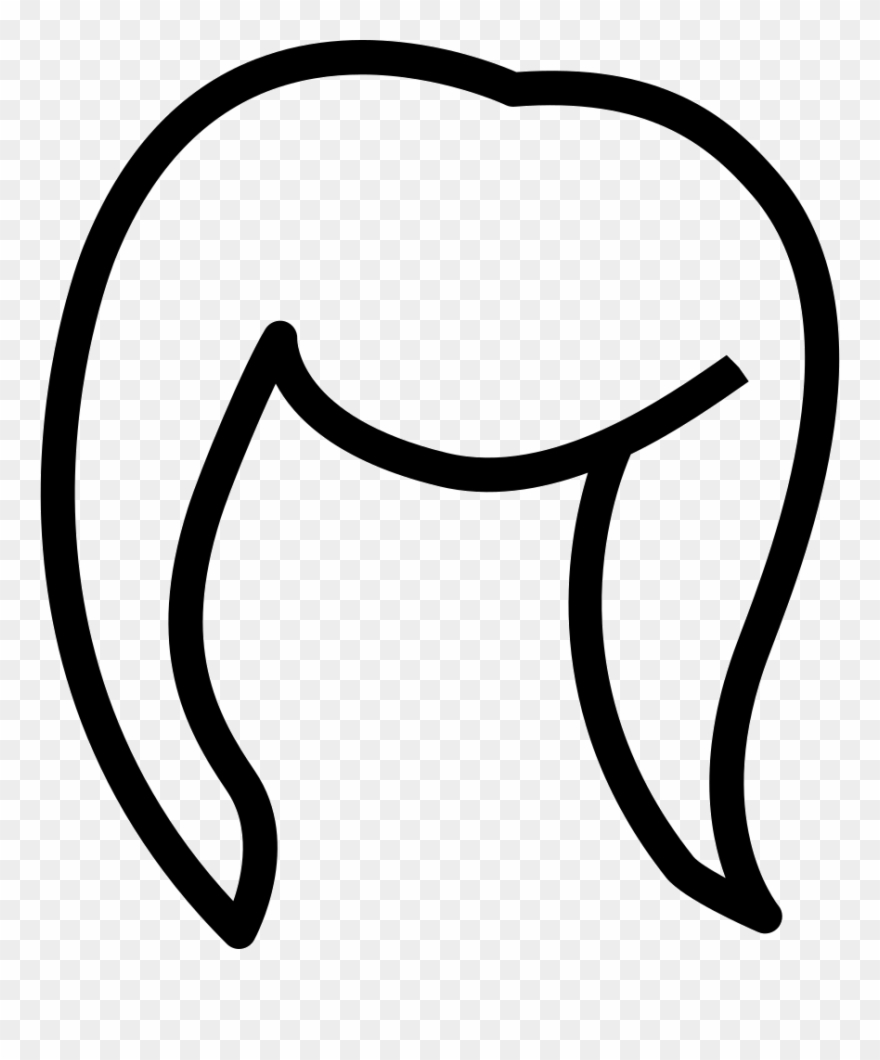 Dark Hair Clipart Hair Outline - Png Download