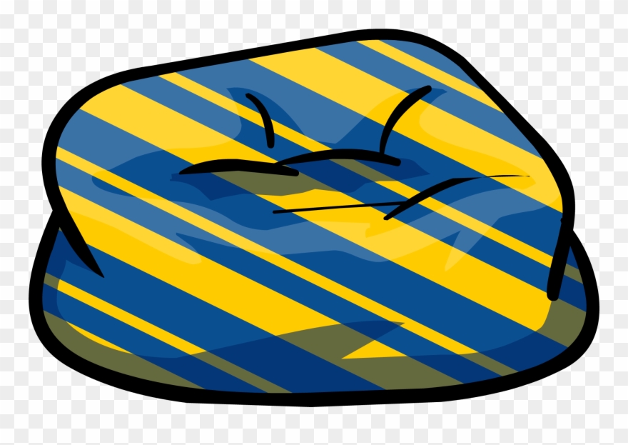 Custom Furniture Blue Beanbag Chair With Stripes Latest Clipart