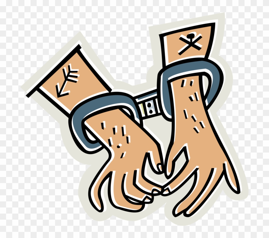 Vector Illustration Of Restraint Device Handcuffs Secure Clipart