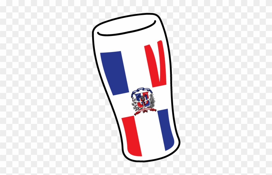 Flag Of Dominican Republic Beer Pint Glass Cerveza Clipart