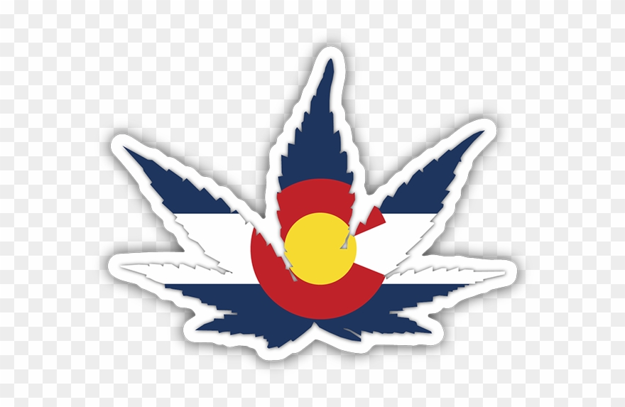 Colorado Cannabis Flag Sticker Clipart