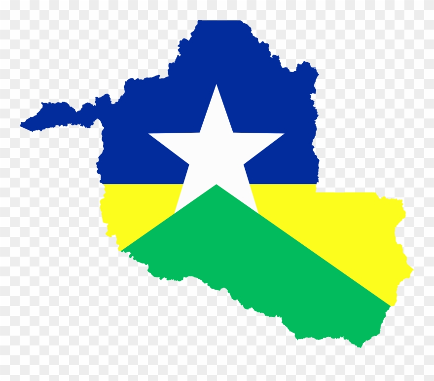 Flag Map Of Rondonia Clipart