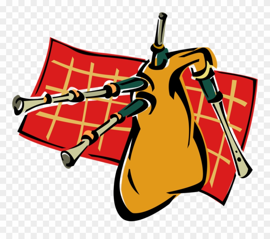 Vector Illustration Of Scottish Highland Bagpipes Musical Clipart