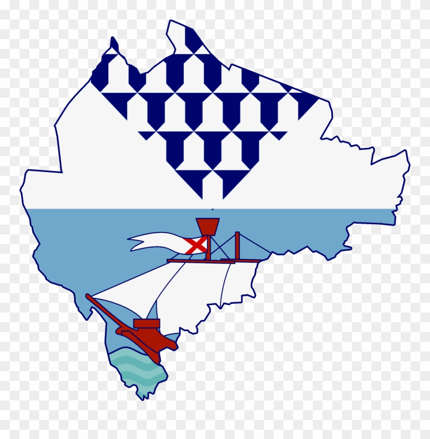 Flag Map Of Belfast, Northern Ireland Clipart