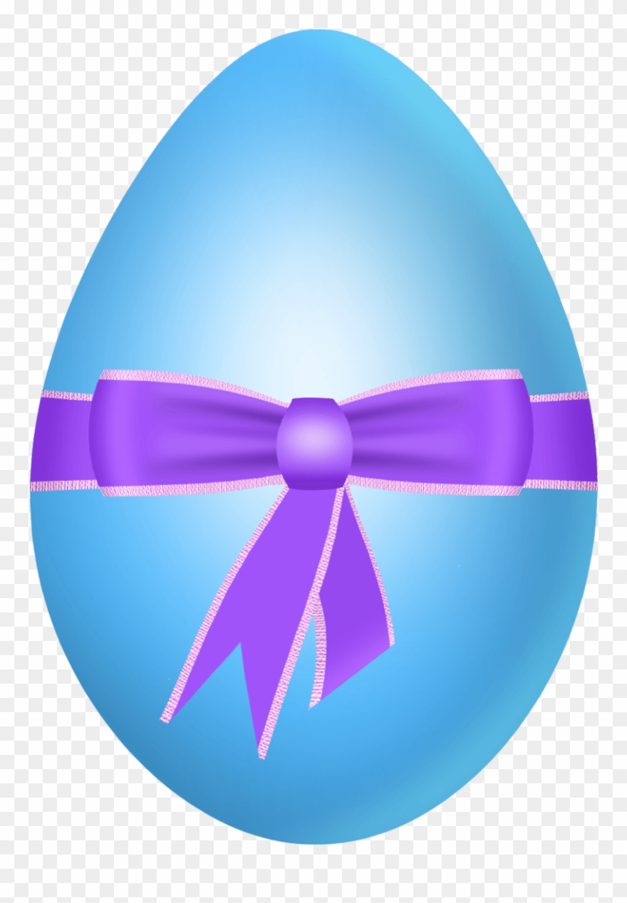Easter Blue Egg With Purple Bow Png Clipart Picture Transparent Png