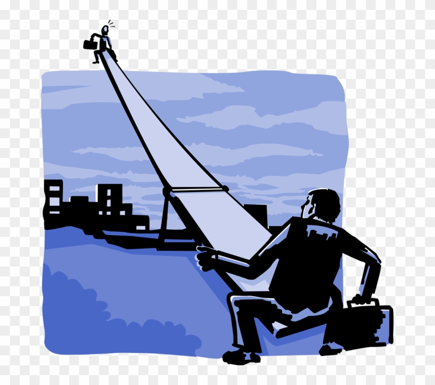 Vector Illustration Of Business Teeter-totter Seesaw Clipart