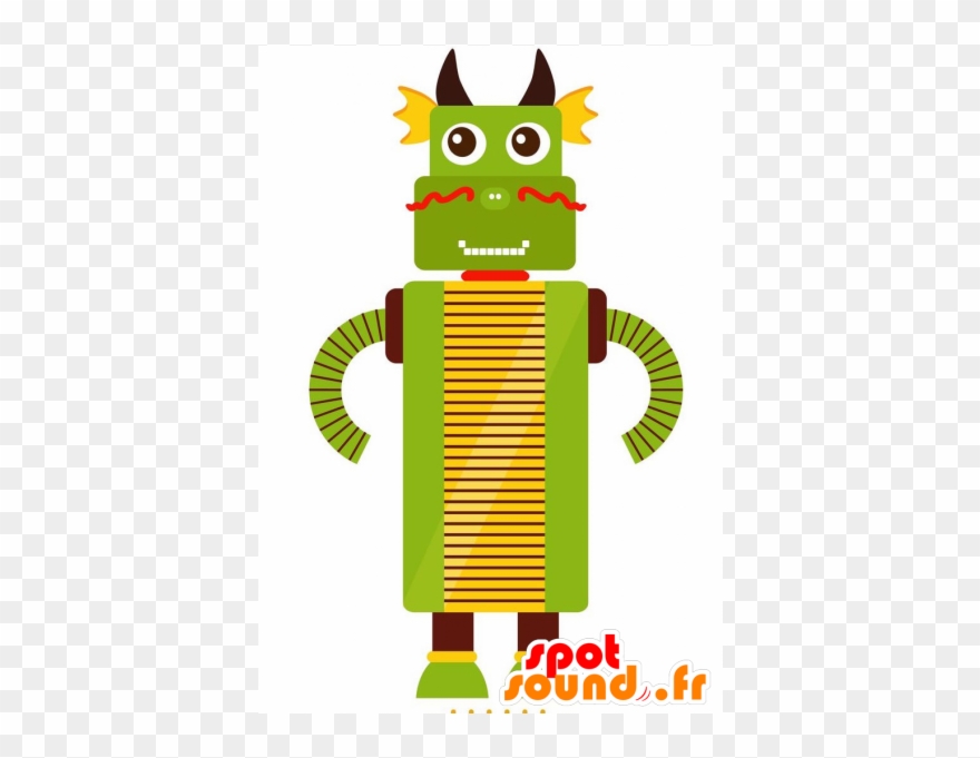 Green And Yellow Dragon Mascot Clipart