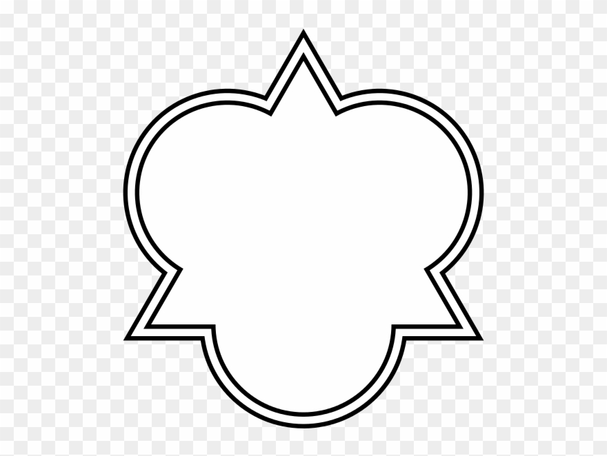 Trefoil Architectural Equilateral Triangle Outlined Clipart