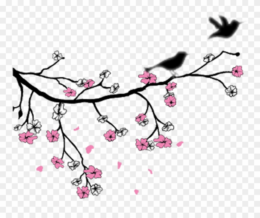 Ftestickers Flowers Birds Tree Bird Flower Clipart