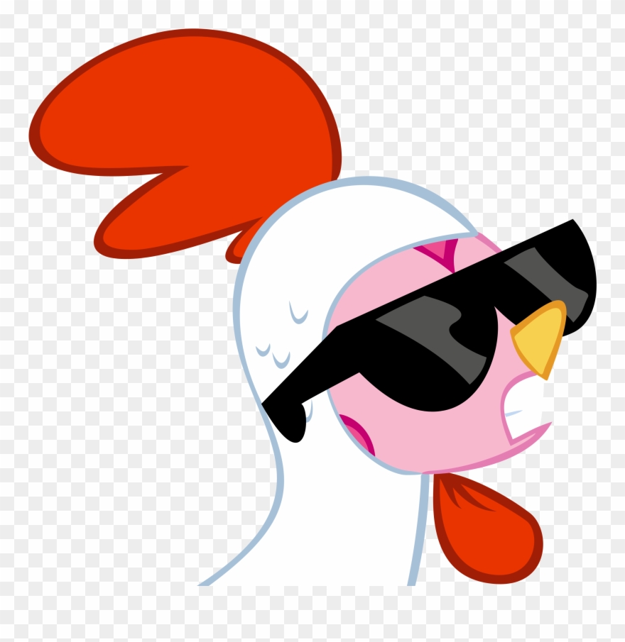 Cartoon Chicken With Glasses Clipart