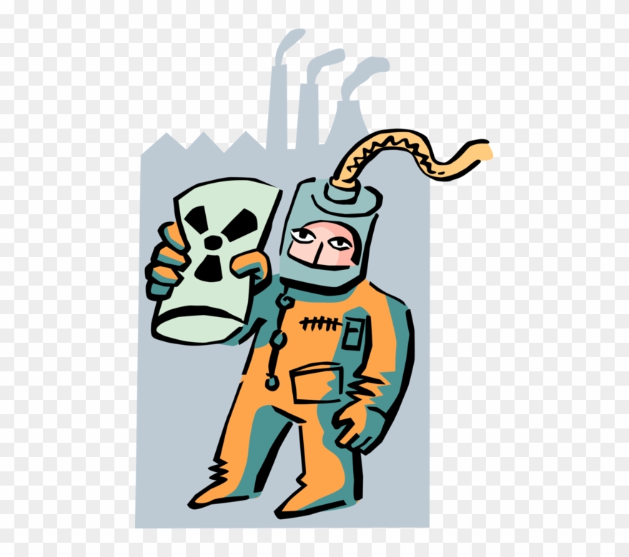 Vector Illustration Of Nuclear Energy Power Station Clipart