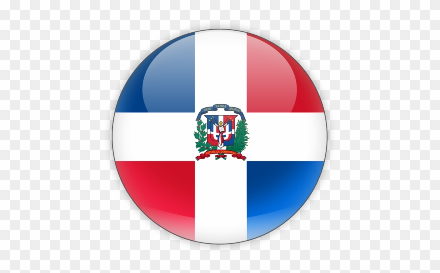 Dominican Republic Glossy Graphics Round Flag Clipart