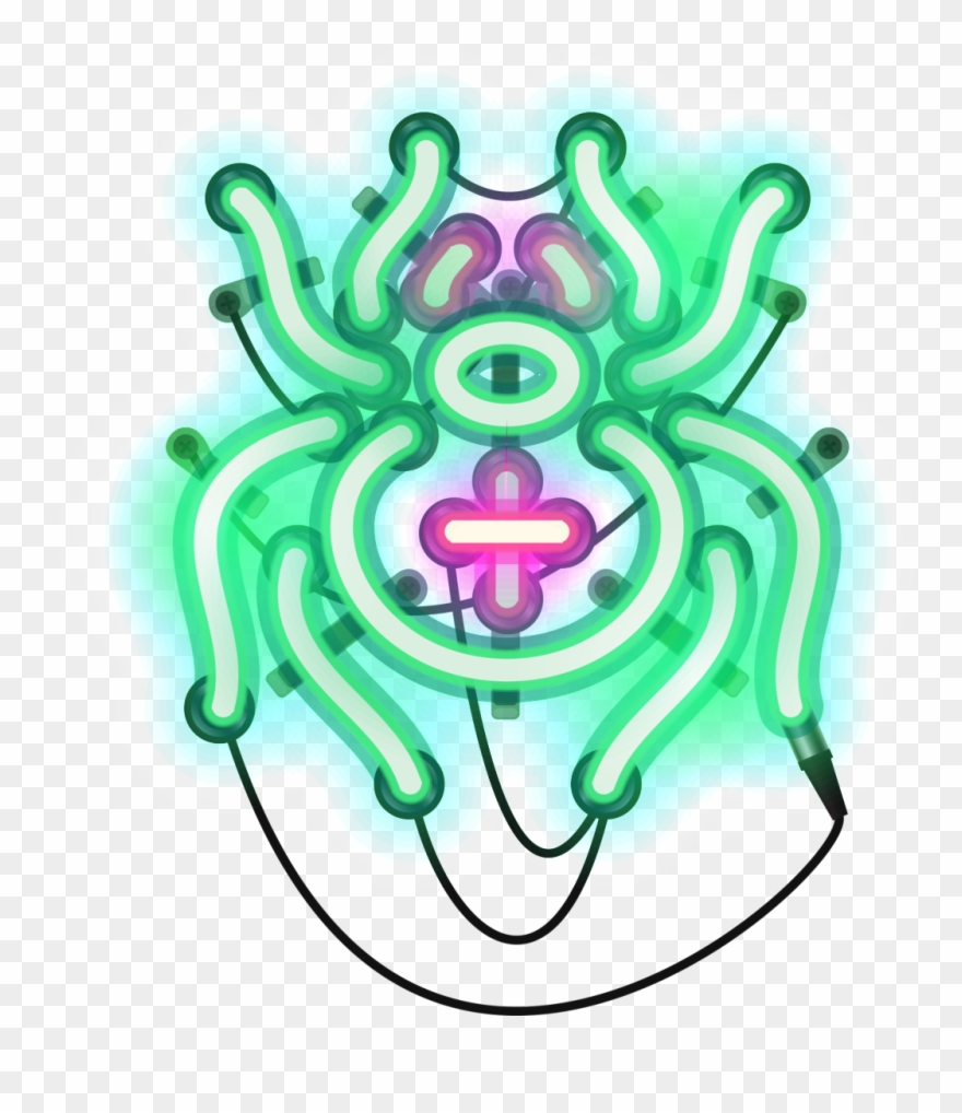 Green Spider Watercolor Hand Painted Transparent Clipart