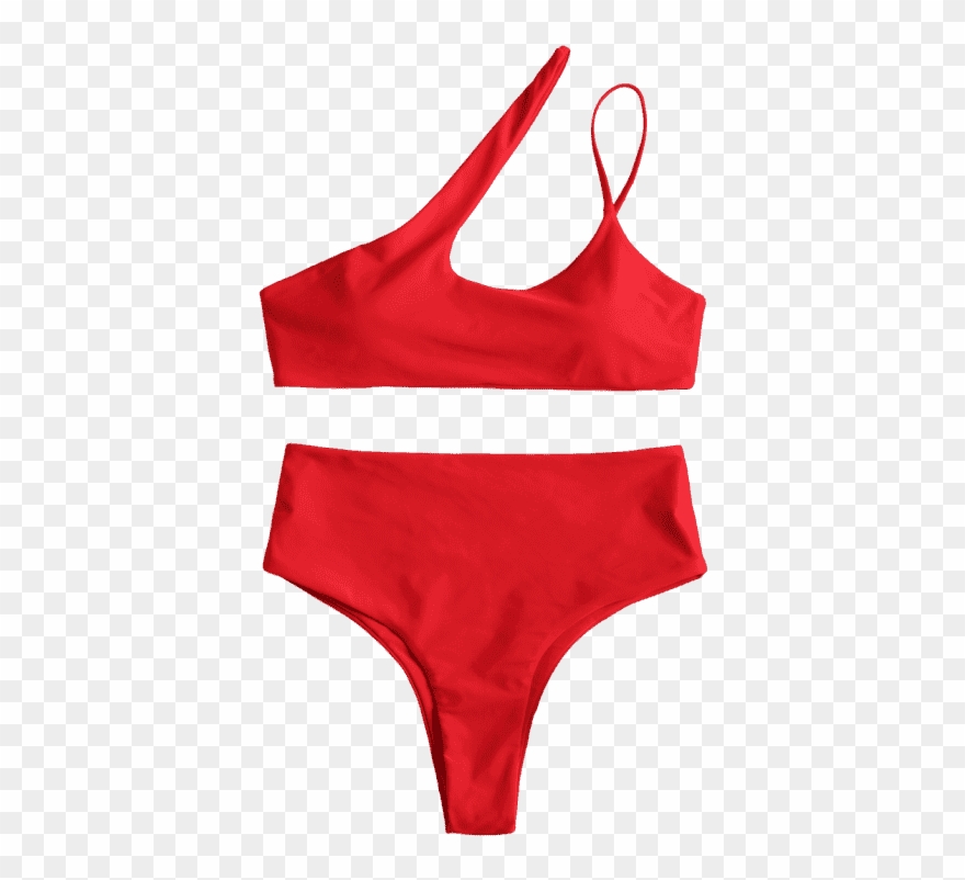 One Shoulder High Leg Bikini Clipart