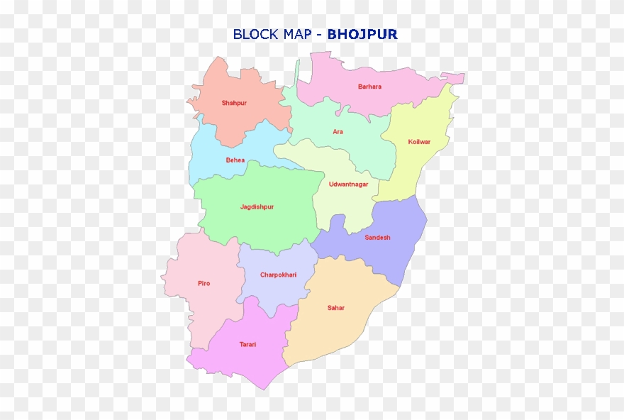 Map Of Bhojpur District Clipart
