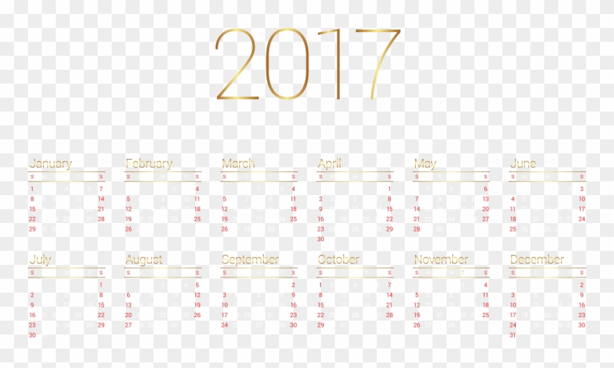 2017 Calendar Clip Art - Png Download