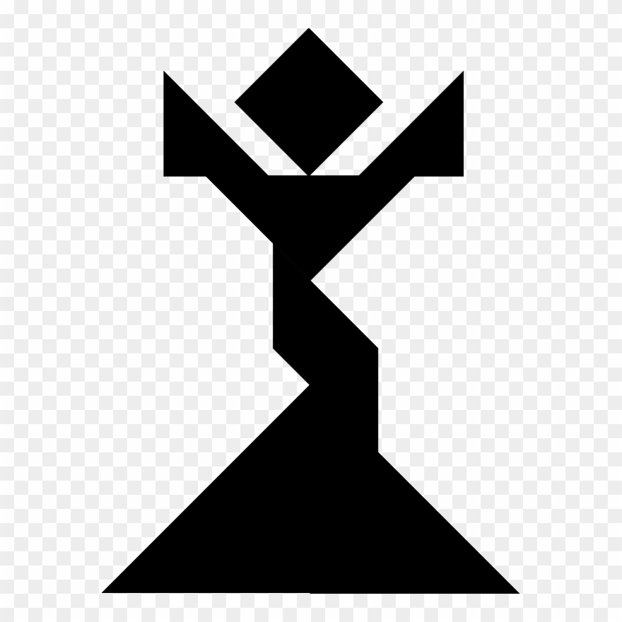 Clipart Tangram Button Clip Art Templates Baby Girl - Png Download