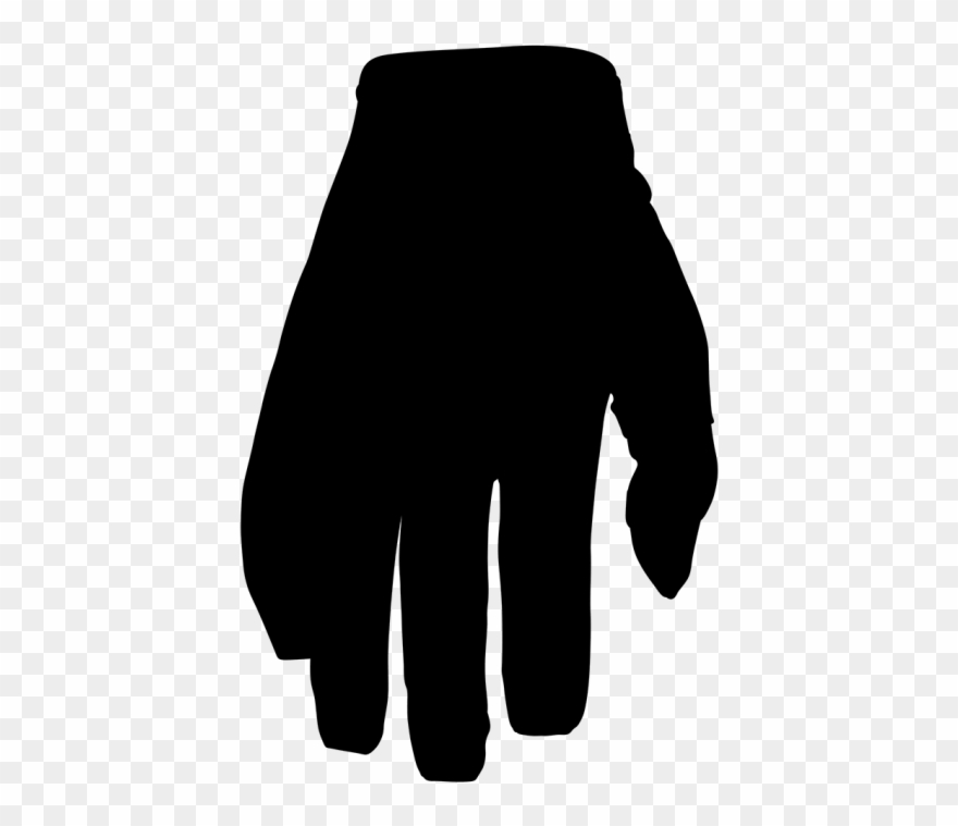Silhouette Clipart Thumb Black Glove - Png Download