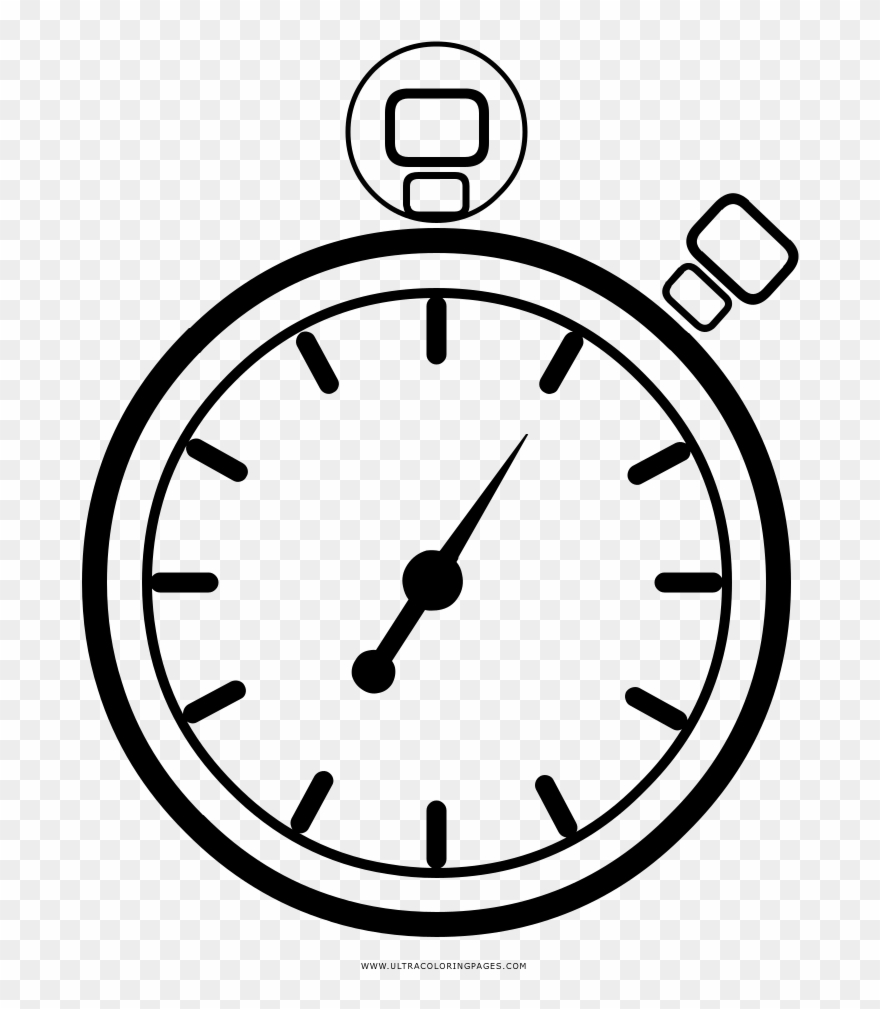 Stopwatch Coloring Page Clipart