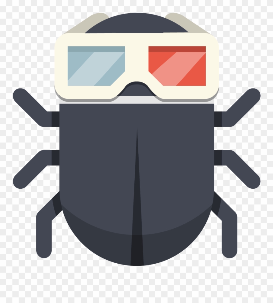 A Bug Wearing 3d Glasses Clipart