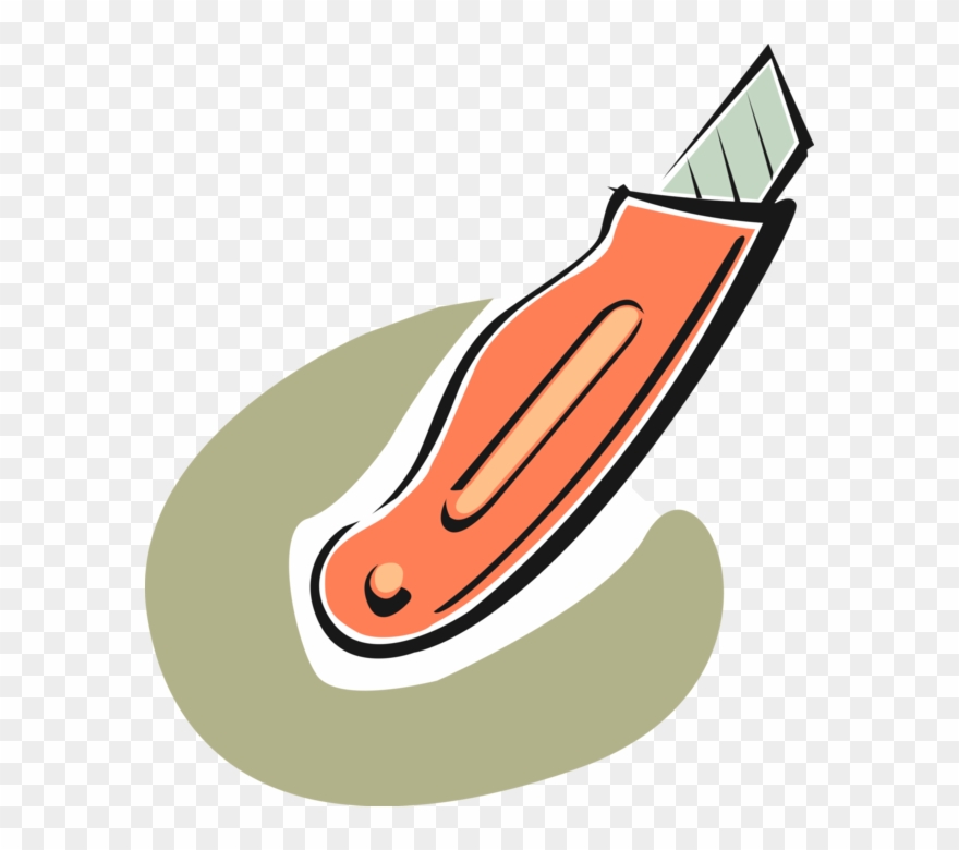 Vector Illustration Of Retractable Blade Workplace Clipart