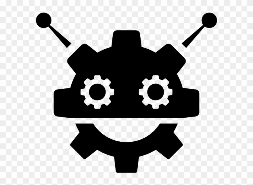 Robocog Logo Of A Robot With Cogwheel Head Shape Free Clipart