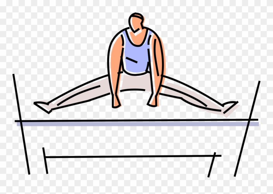 Gymnast Performs On Bars Vector Image Illustration Clipart
