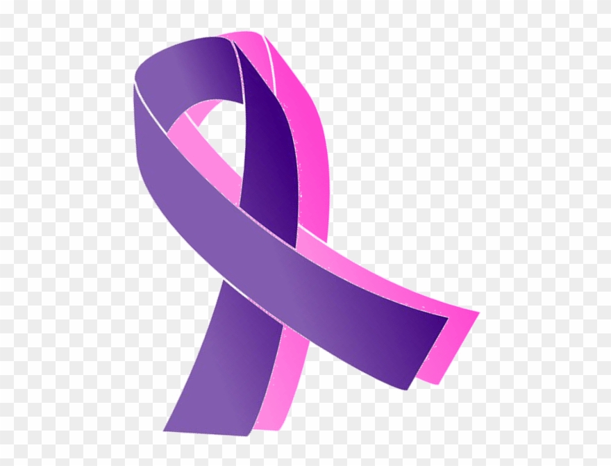 Pink And Purple Cancer Ribbon Clipart