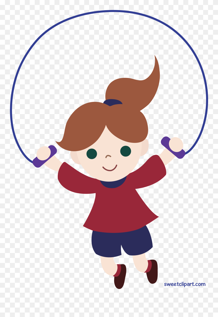 Clipart Girl Jumping Rope Clip Art Sweet - Png Download