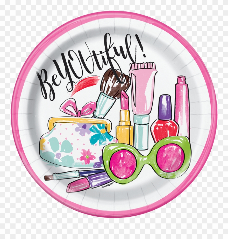 Paptallerkener - Make Up - 17 Cm - 8 Styk Clipart