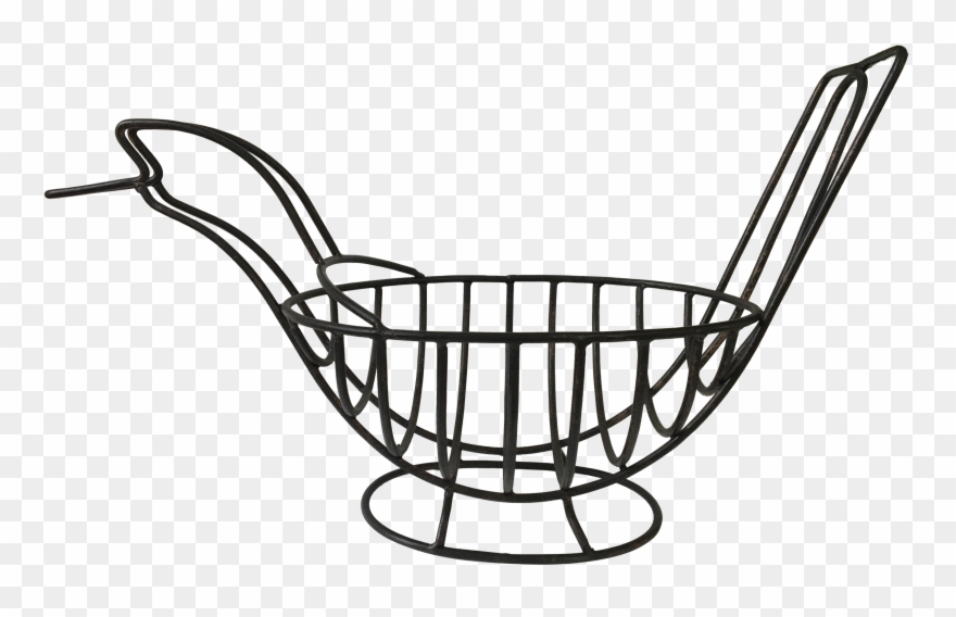 Vintage, Large Bird Shaped Wrought Iron Style Fruit Clipart