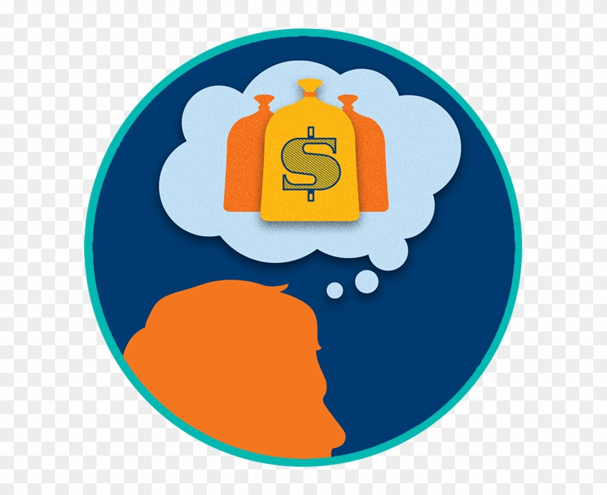 A Man Thinking About A Jackpot Win Clipart