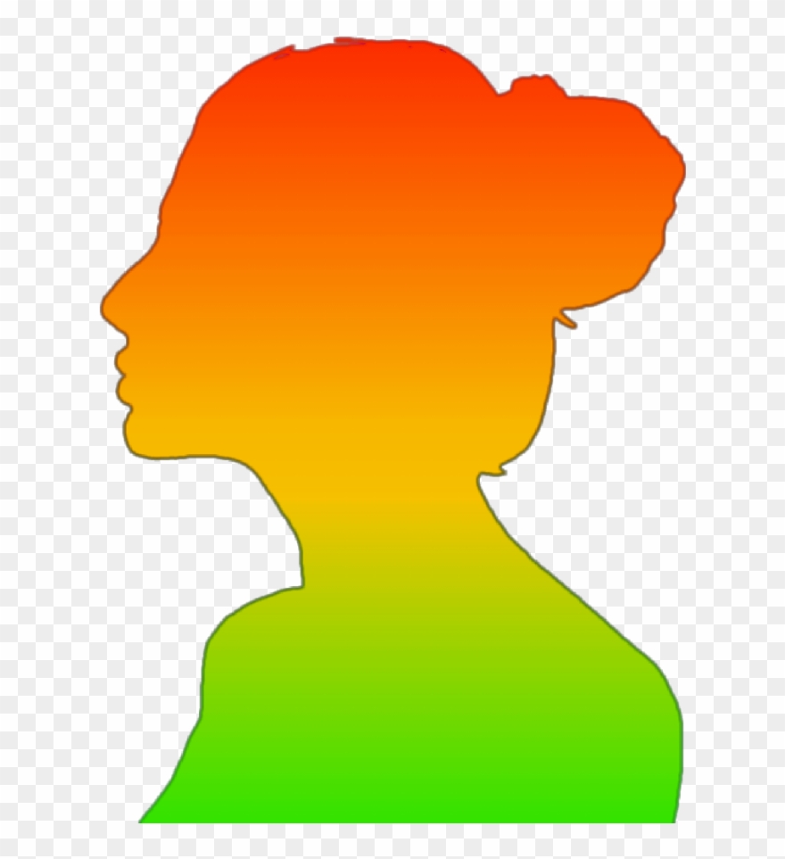 Vertjaunerouge Greenyellowred Girl Silhouette Ombre Clipart