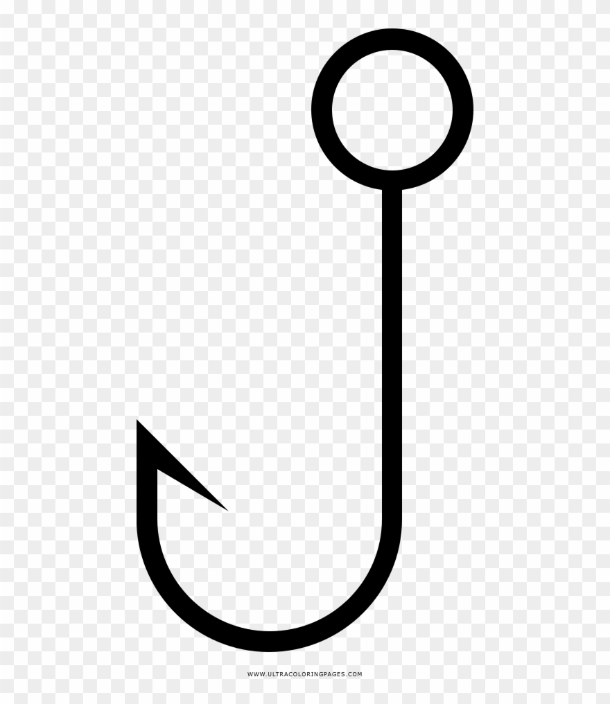 Fishing Hook Coloring Page Clipart