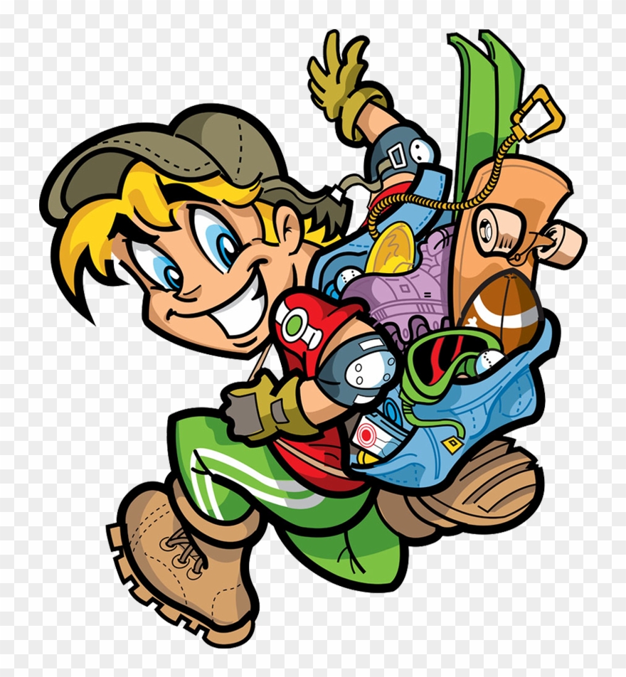 Cute Cartoon Boy And His Heavy Bag Clipart
