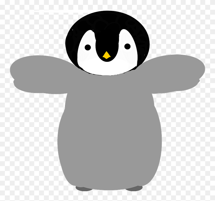 Penguin Clip Art Black And White - Baby Penguin Clip Art - Png Download
