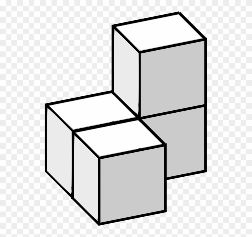 Line Art Drawing Painting Pencil - Math Cubes Clip Art Black And White - Png Download