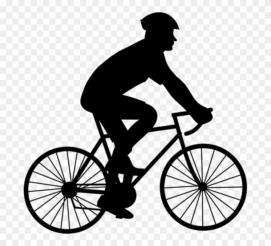 Black And White Pictures Of Biking Clipart