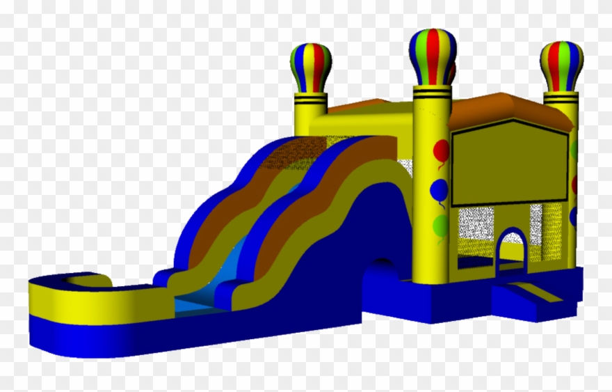 Flippers Clipart Swimming Pool Party - Bounce House Slide Clipart - Png Download