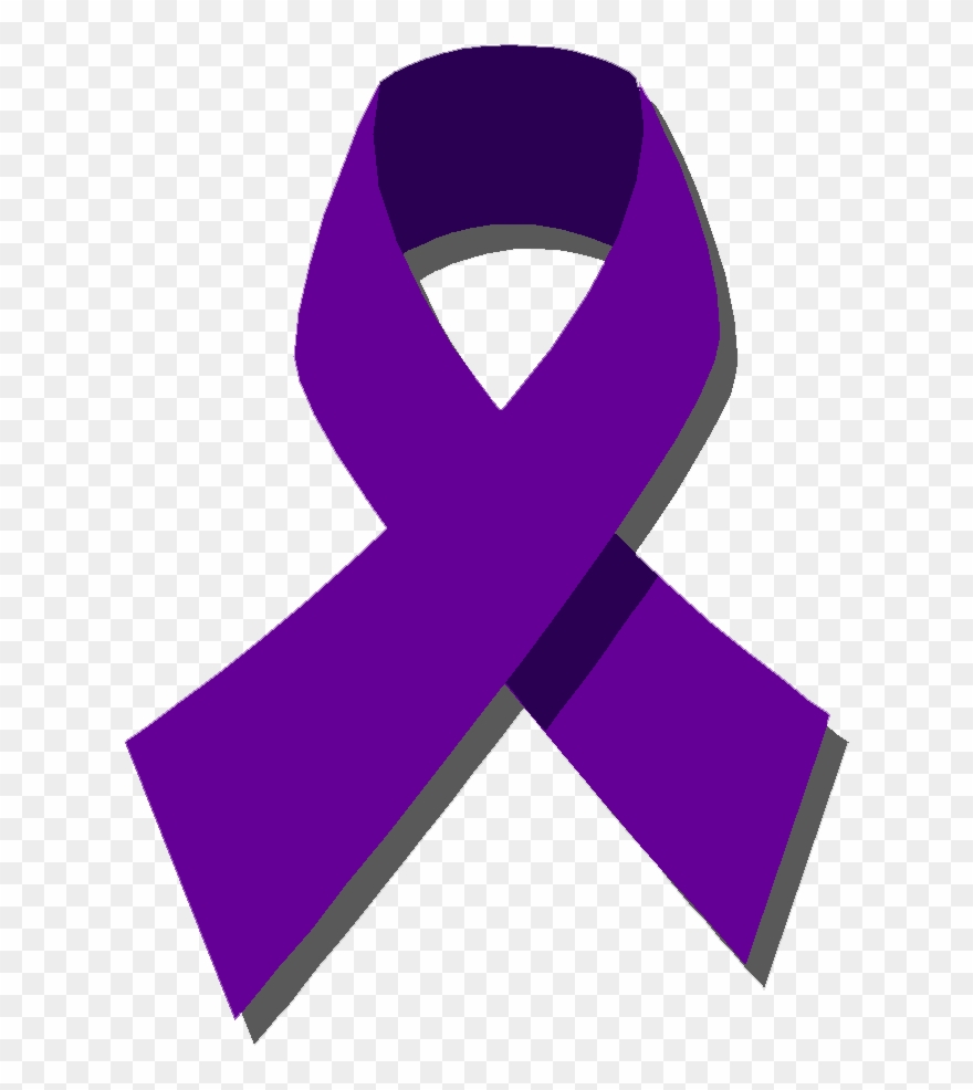 Purple Ribbon For Cancer - Domestic Violence Ribbon Clipart