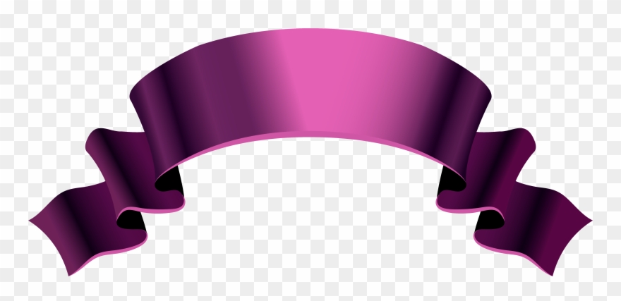 Clipart Banner Pink Ribbon - Purple & Gold Ribbon - Png Download