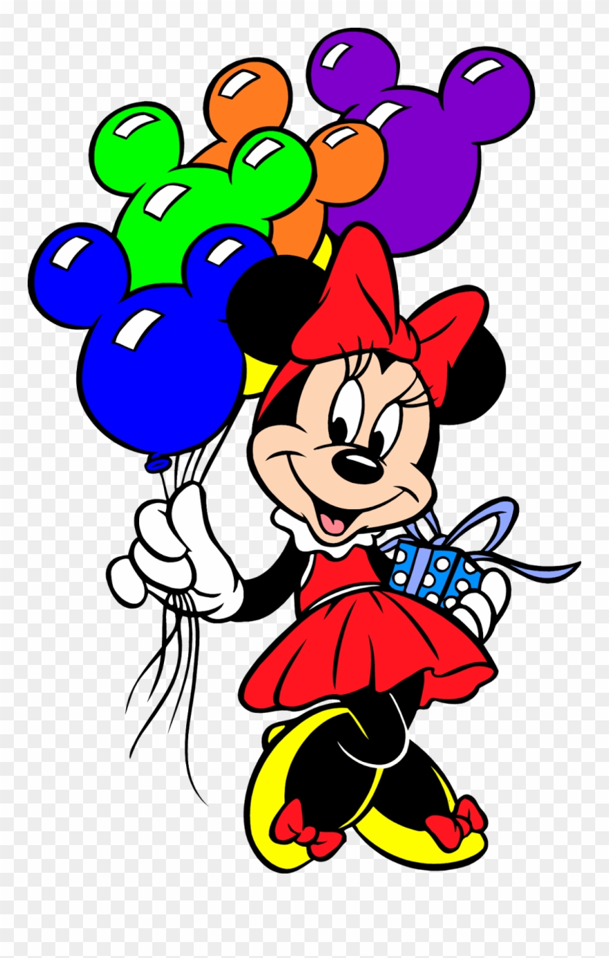 Congratulations Clipart Gambar - Minnie Mouse Con Globos - Png Download