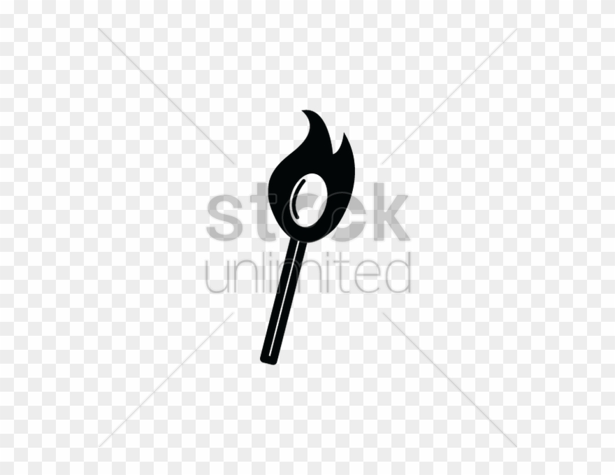 Matchstick On Fire Silhouette Vector Image - Flat Ribbon Banner Png Vector Clipart