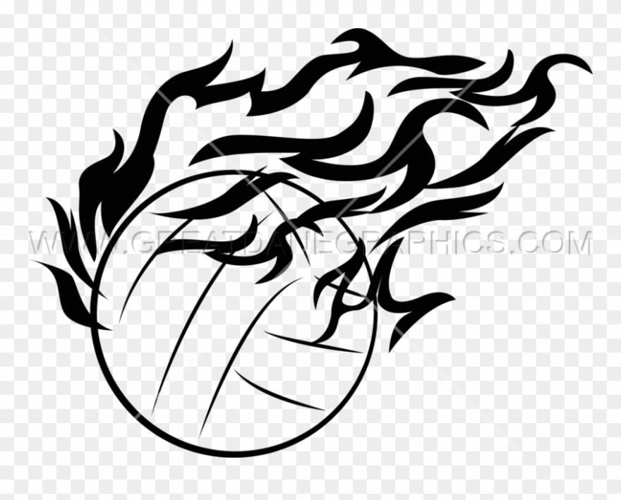 Fireball Production Ready Artwork For T Shirt - Fire Ball Volleyball Png Clipart